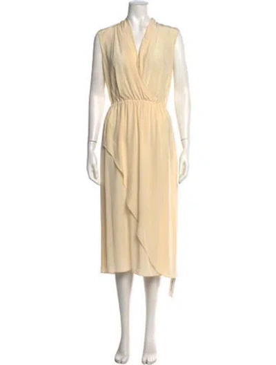 Pre-owned Vince Silk Midi Length Dress In Neutrals