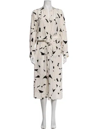 Pre-owned Vince Silk Midi Length Dress In White
