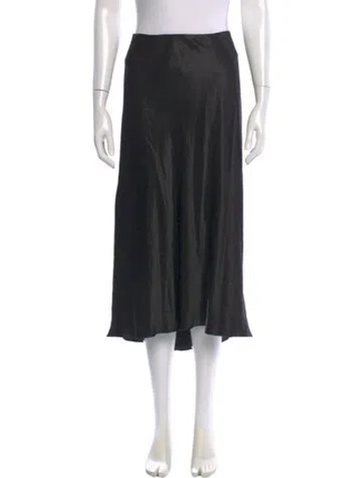 Pre-owned Vince Silk Midi Length Skirt In Black