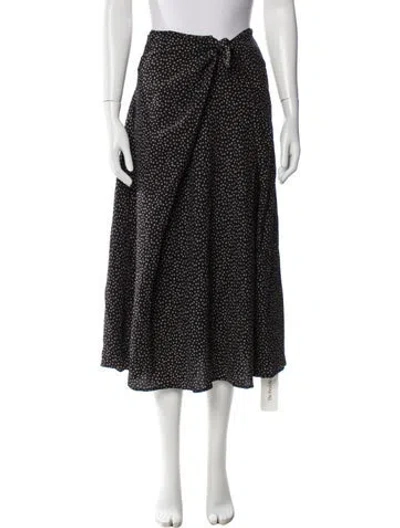 Pre-owned Vince Silk Midi Length Skirt In Black
