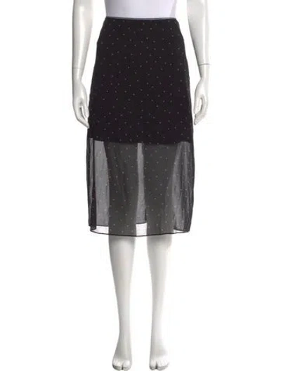 Pre-owned Vince Silk Midi Length Skirt In Black