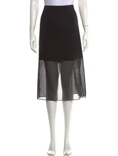 Pre-owned Vince Silk Midi Length Skirt In Black