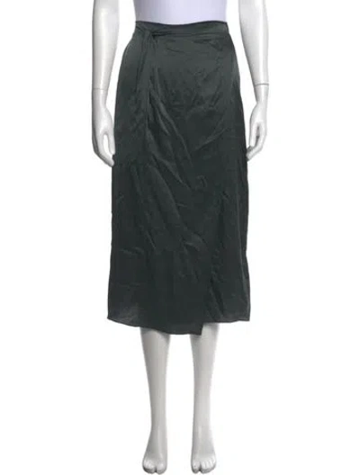 Pre-owned Vince Silk Midi Length Skirt In Gray