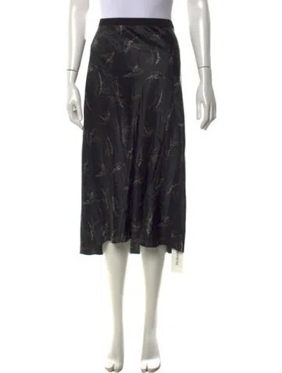 Pre-owned Vince Silk Midi Length Skirt In Grey