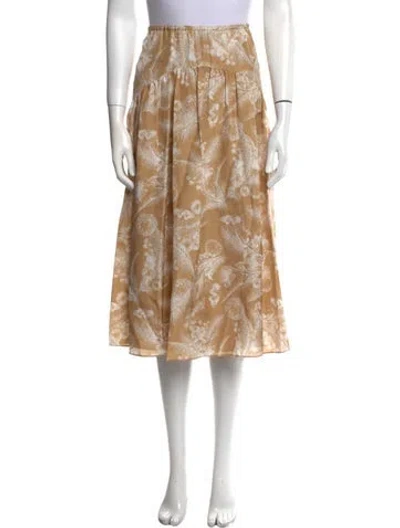 Pre-owned Vince Silk Midi Length Skirt In Neutral