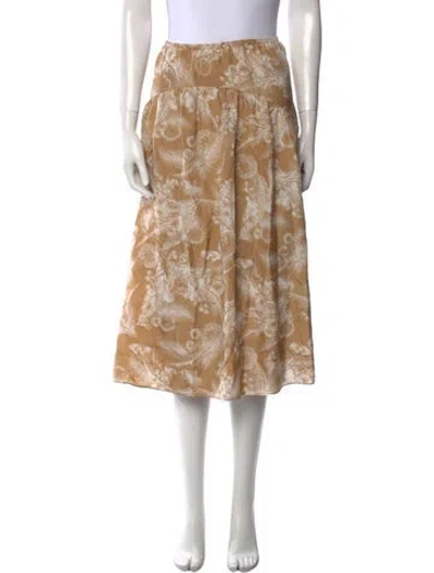 Pre-owned Vince Silk Midi Length Skirt In Neutral