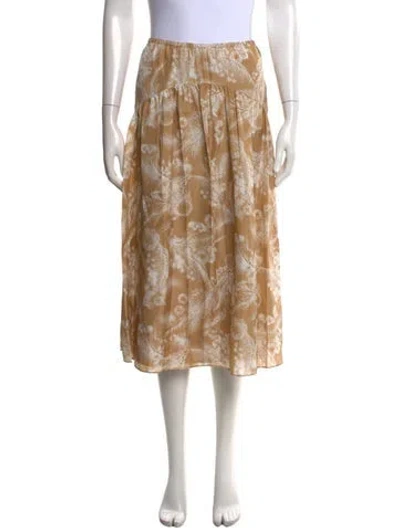 Pre-owned Vince Silk Midi Length Skirt In Neutral