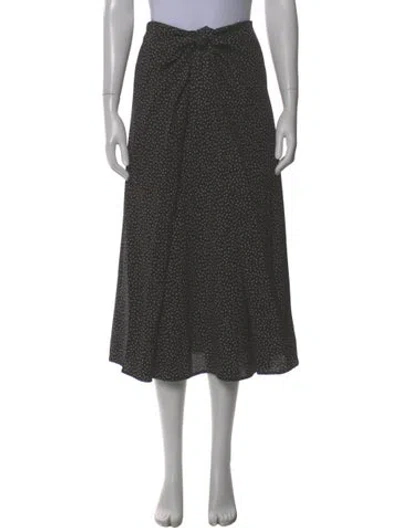Pre-owned Vince Silk Midi Length Skirt W/ Tags In Black