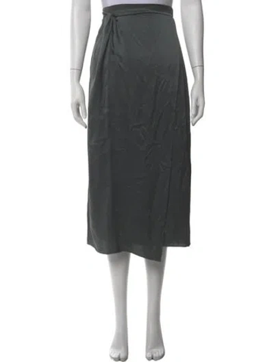 Pre-owned Vince Silk Midi Length Skirt W/ Tags In Green