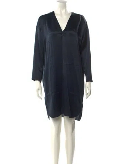 Pre-owned Vince Silk Mini Dress In Black