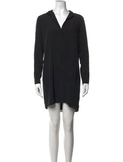 Pre-owned Vince Silk Mini Dress In Black