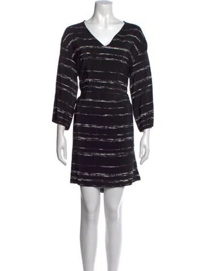 Pre-owned Vince Silk Mini Dress In Black