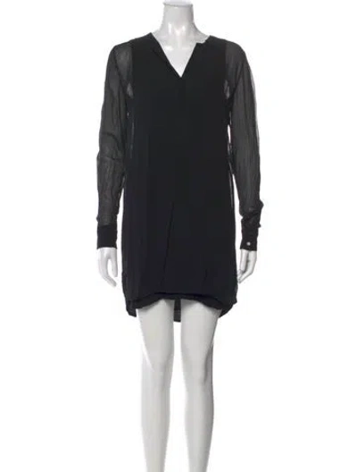 Pre-owned Vince Silk Mini Dress In Black