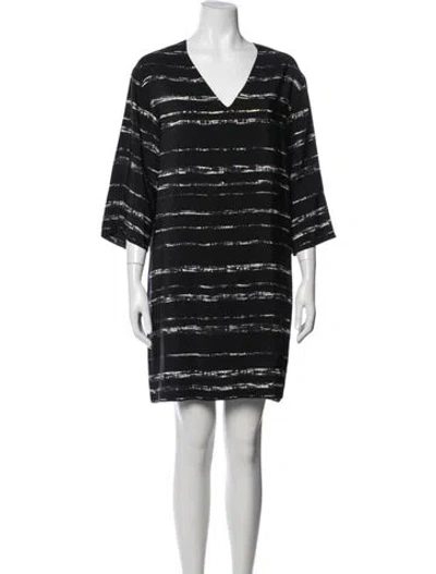 Pre-owned Vince Silk Mini Dress In Black