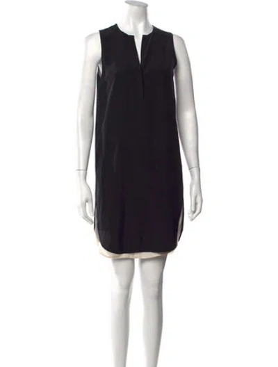 Pre-owned Vince Silk Mini Dress In Black