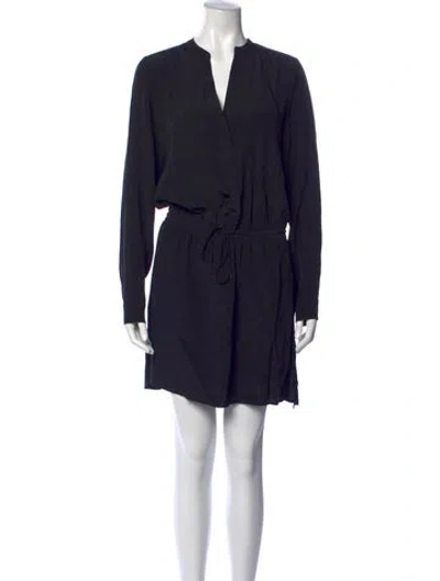 Pre-owned Vince Silk Mini Dress In Black