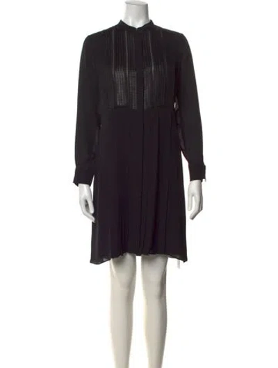 Pre-owned Vince Silk Mini Dress In Black