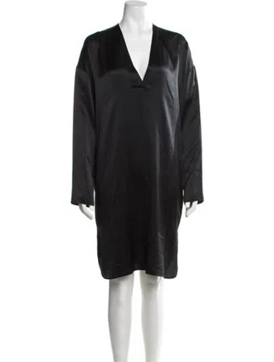 Pre-owned Vince Silk Mini Dress In Black