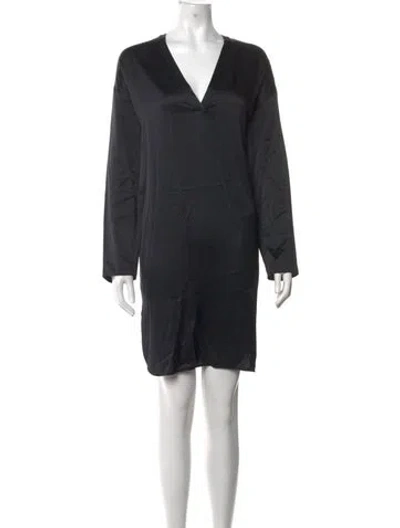 Pre-owned Vince Silk Mini Dress In Black