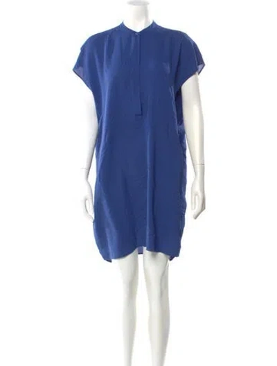 Pre-owned Vince Silk Mini Dress In Blue