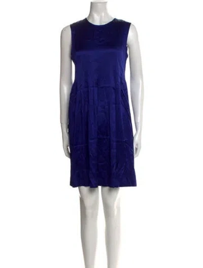 Pre-owned Vince Silk Mini Dress In Blue