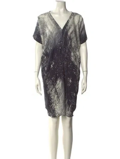 Pre-owned Vince Silk Mini Dress In Blue