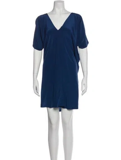 Pre-owned Vince Silk Mini Dress In Blue