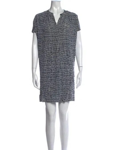 Pre-owned Vince Silk Mini Dress In Blue