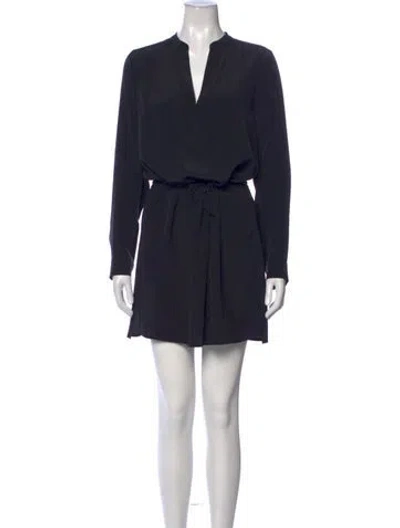 Pre-owned Vince Silk Mini Dress In Blue