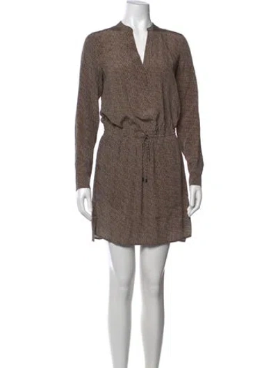 Pre-owned Vince Silk Mini Dress In Brown
