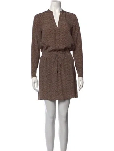 Pre-owned Vince Silk Mini Dress In Brown
