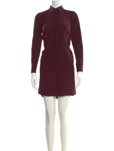 Pre-owned Vince Silk Mini Dress In Burgundy