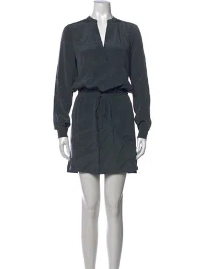 Pre-owned Vince Silk Mini Dress In Gray