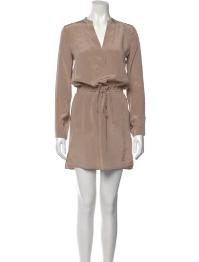 Pre-owned Vince Silk Mini Dress In Neutral