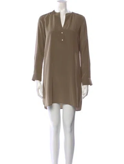 Pre-owned Vince Silk Mini Dress In Neutral