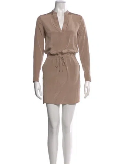Pre-owned Vince Silk Mini Dress In Neutral