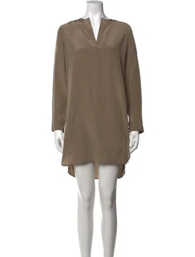 Pre-owned Vince Silk Mini Dress In Neutral