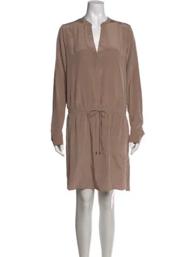 Pre-owned Vince Silk Mini Dress In Neutrals