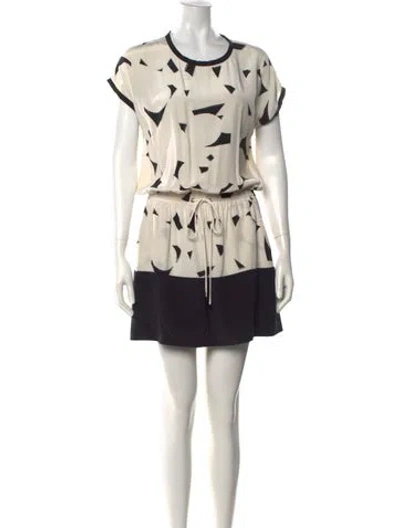 Pre-owned Vince Silk Mini Dress In Neutrals