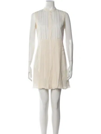 Pre-owned Vince Silk Mini Dress In Neutrals