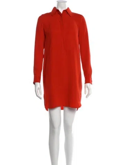 Pre-owned Vince Silk Mini Dress In Orange