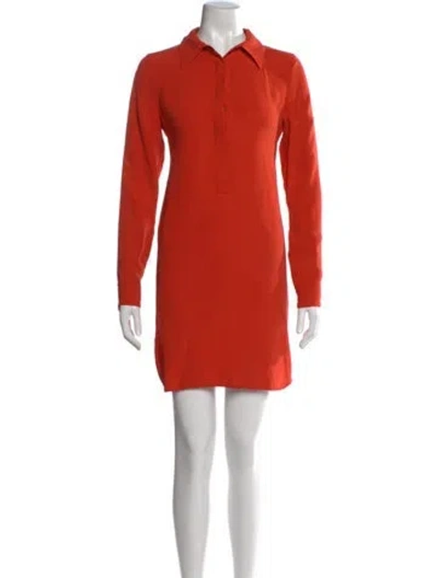 Pre-owned Vince Silk Mini Dress In Orange