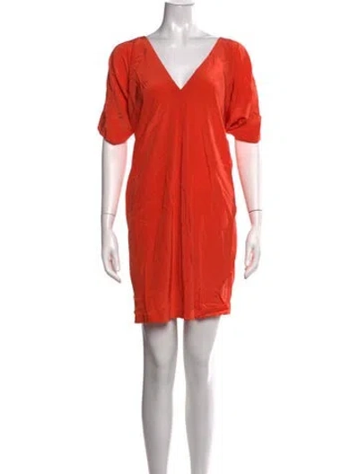 Pre-owned Vince Silk Mini Dress In Orange
