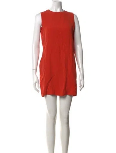 Pre-owned Vince Silk Mini Dress In Orange