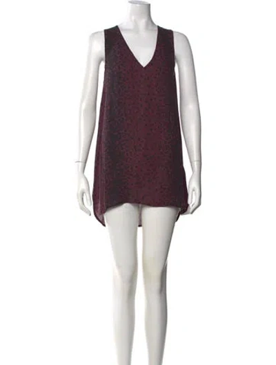 Pre-owned Vince Silk Mini Dress In Purple