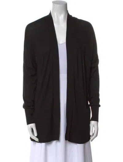 Pre-owned Vince Silk Open Front Sweater In Black