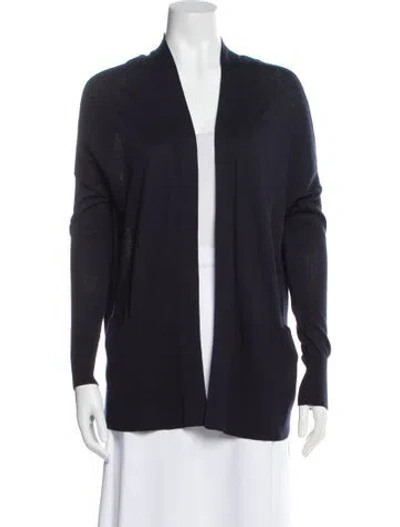 Pre-owned Vince Silk Open Front Sweater In Gray