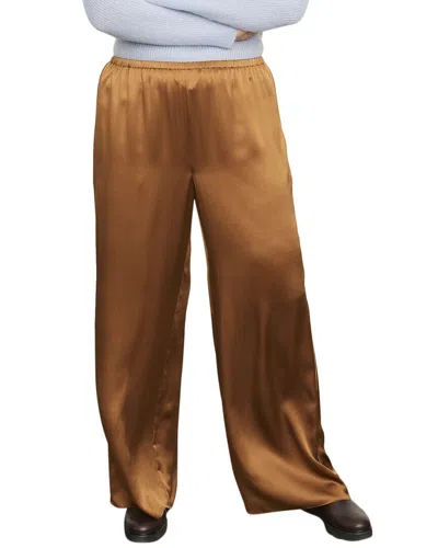 Vince Silk Pajama Pant In Brown