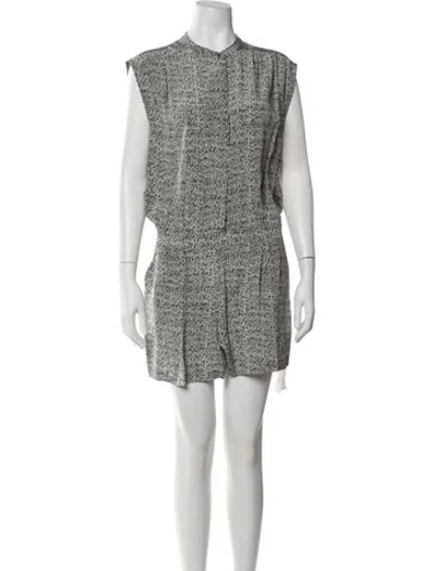 Pre-owned Vince Silk Patterned Romper In Grey