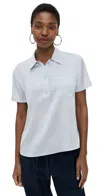 Vince Silk Polo Sky Mist In Sky Mist